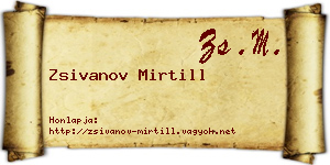 Zsivanov Mirtill névjegykártya